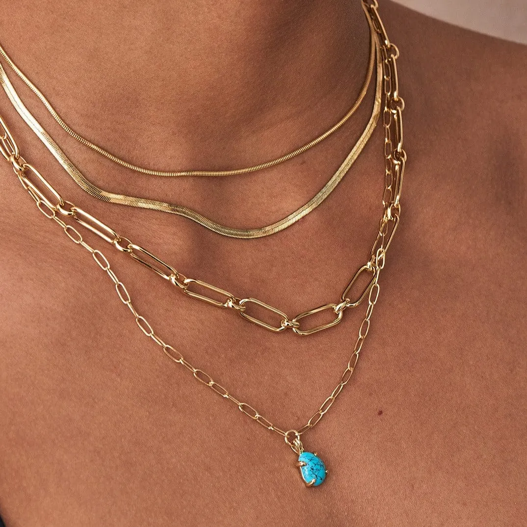 Gold Cable Connect Chunky Chain Necklace