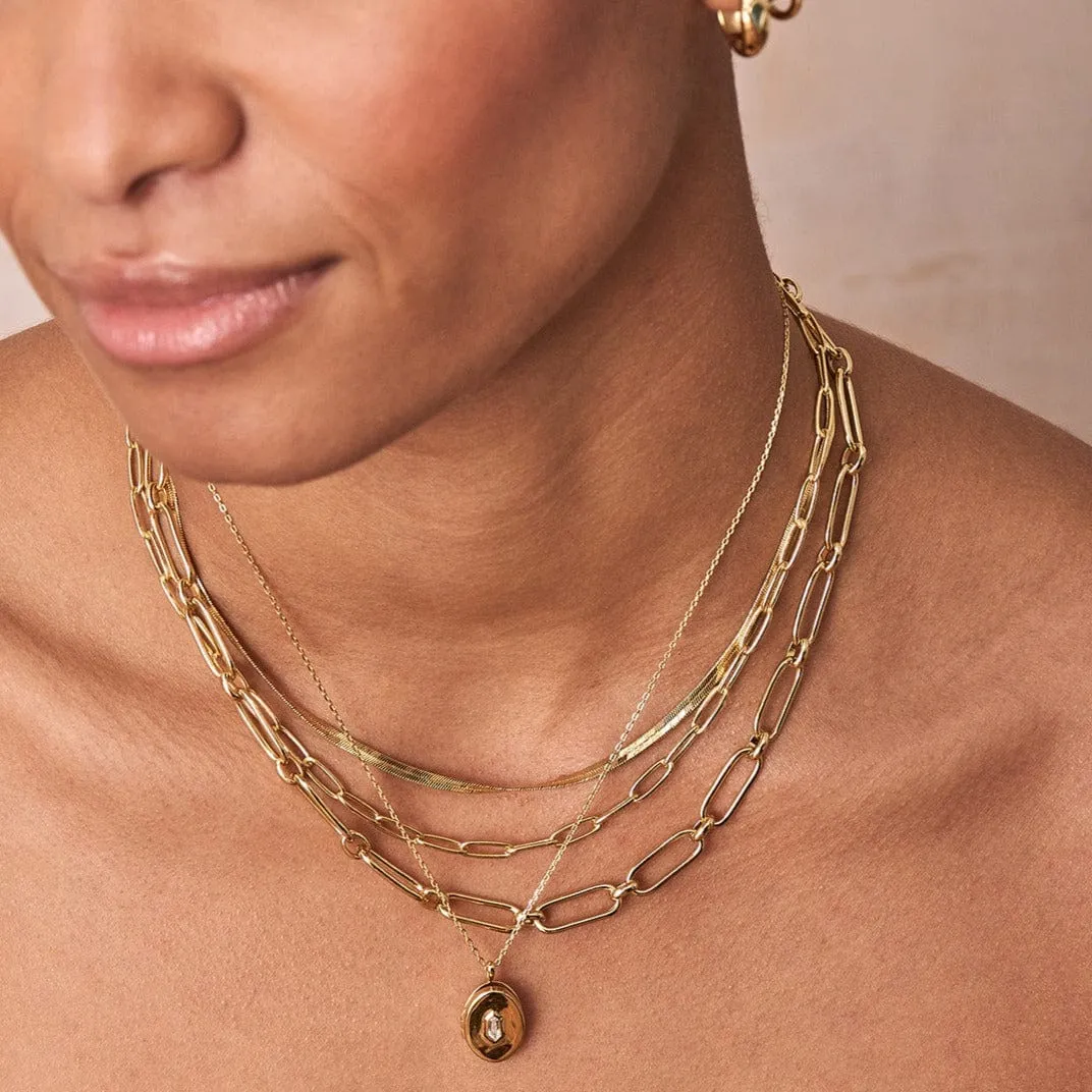 Gold Cable Connect Chunky Chain Necklace