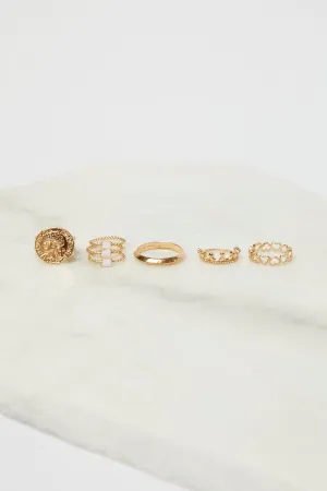 GOLD Stacked Rings Set