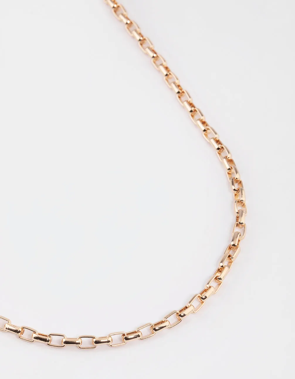 Gold Statement Box Chain Necklace