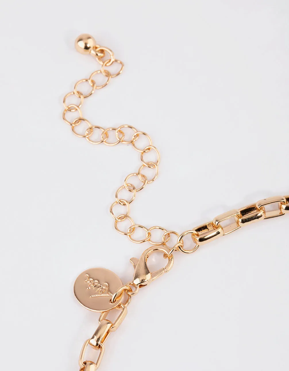 Gold Statement Box Chain Necklace