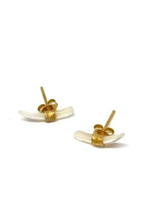 Heather Benjamin Mini White MOP Tusk Earrings