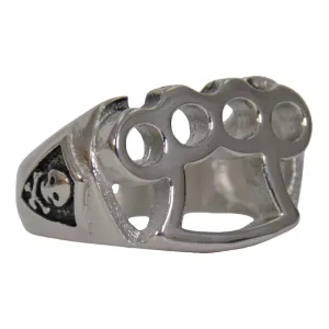 Hot Leathers JWR2133 Men's Silver 'Brass Knuckles' Stainless Steel Ring