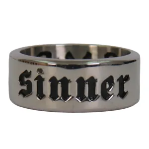 Hot Leathers JWR2146 Men's Silver 'Wide Band Sinner' Stainless Steel Ring