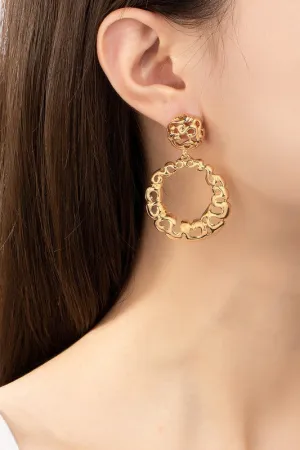 Joy Openwork Swirl Dangling Hoop Earrings