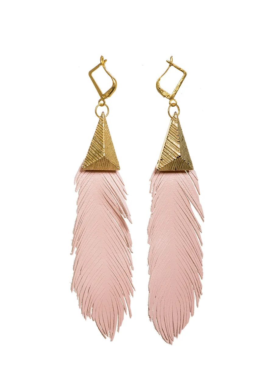 Kemarshy leather earrings - Powder Pink