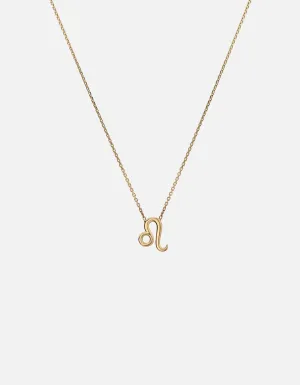 Leo Astro Pendant Necklace, 14k Gold