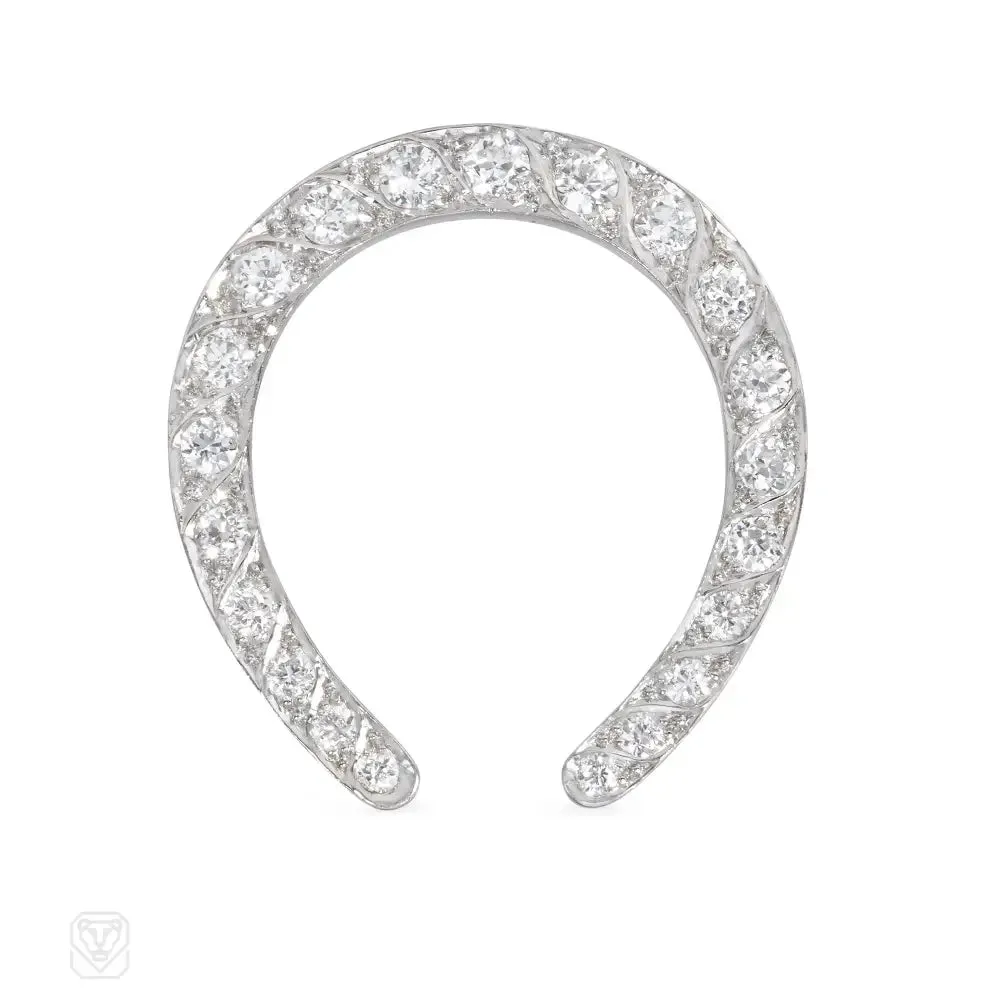 Marcus & Co. Edwardian diamond horseshoe brooch