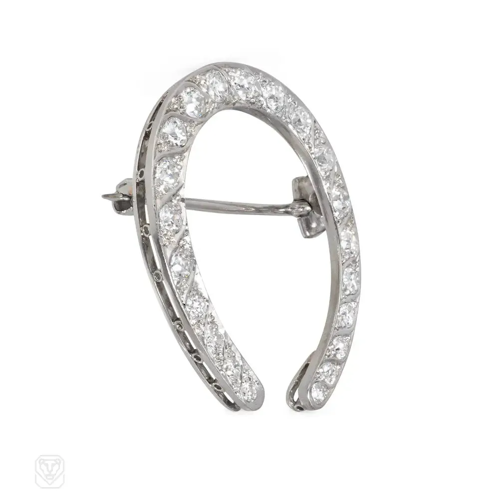 Marcus & Co. Edwardian diamond horseshoe brooch