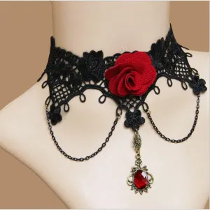 maxi necklace fashion statement necklace flower choker necklace C269