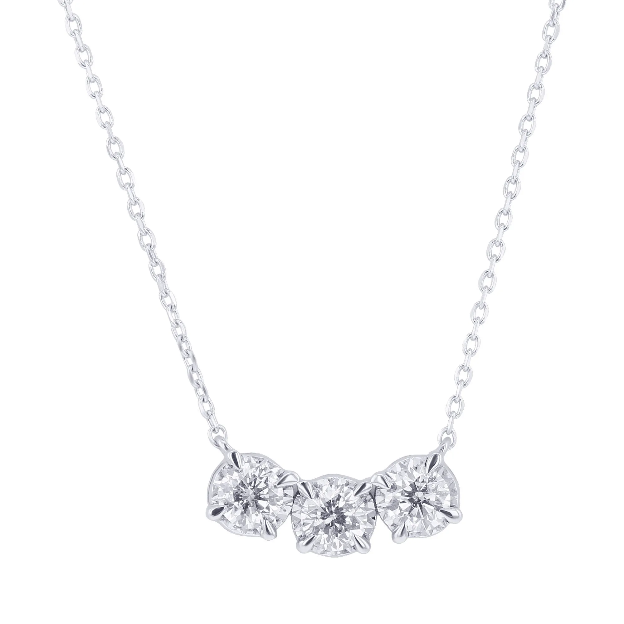 Mirage Three Stone Diamond Necklace 1/2 ct