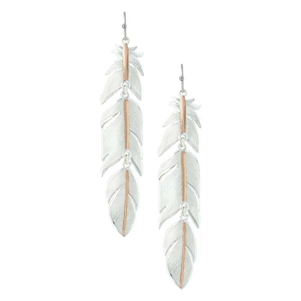 Montana Silversmiths Rose Gold Plume Feather Earrings