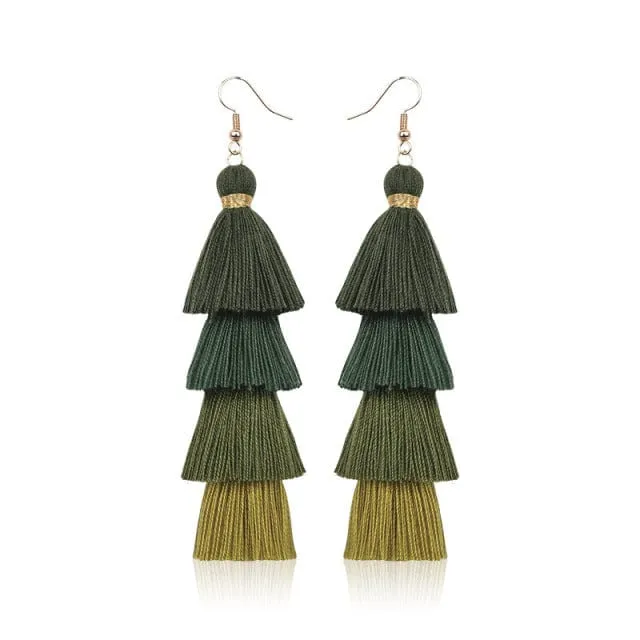 Multilayer Bohemian Tassel Earrings