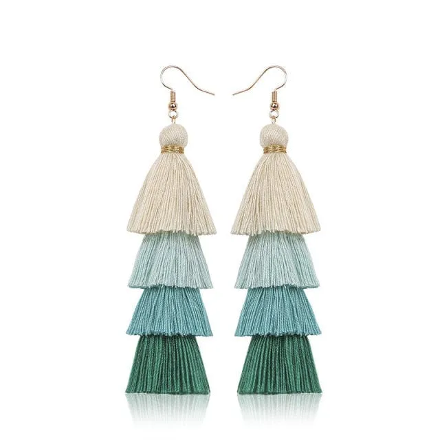 Multilayer Bohemian Tassel Earrings