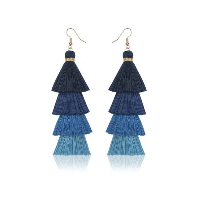 Multilayer Bohemian Tassel Earrings