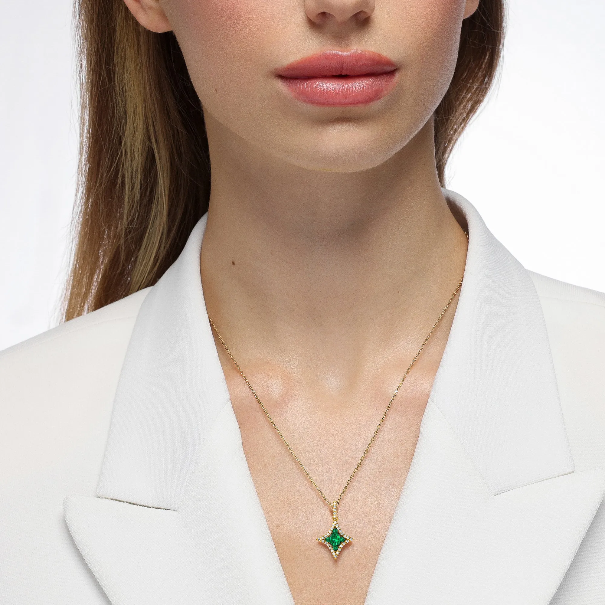 Notte Emerald and Diamond Pendant