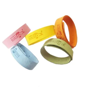 Pack of 5 Colorful BUGS Mosquito Repellent Bracelets for Outdoor Protection