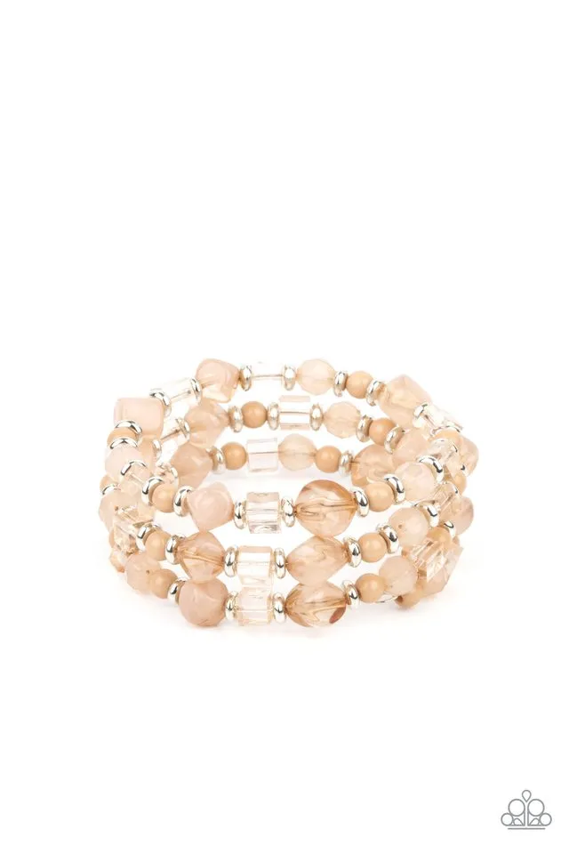 Paparazzi Bracelet ~ Girly Girl Glimmer - Brown