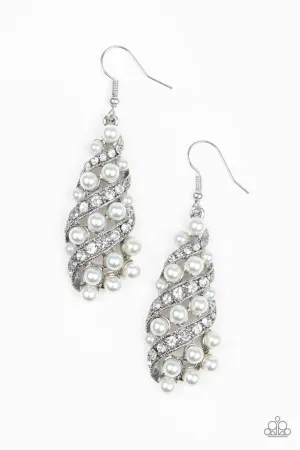 Paparazzi Earring ~ Ballroom Waltz - White