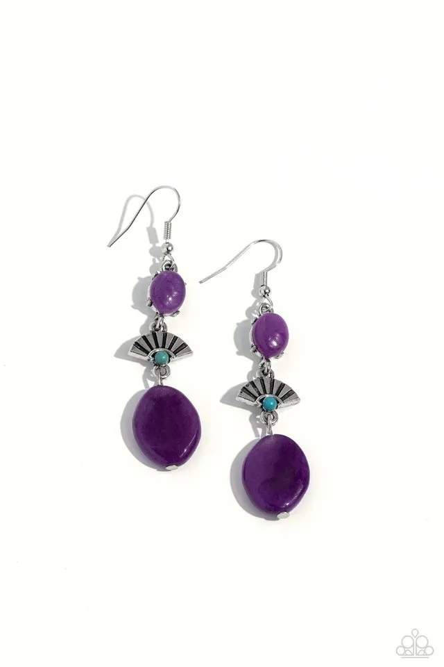 Paparazzi Earring ~ Creative Cascade - Purple