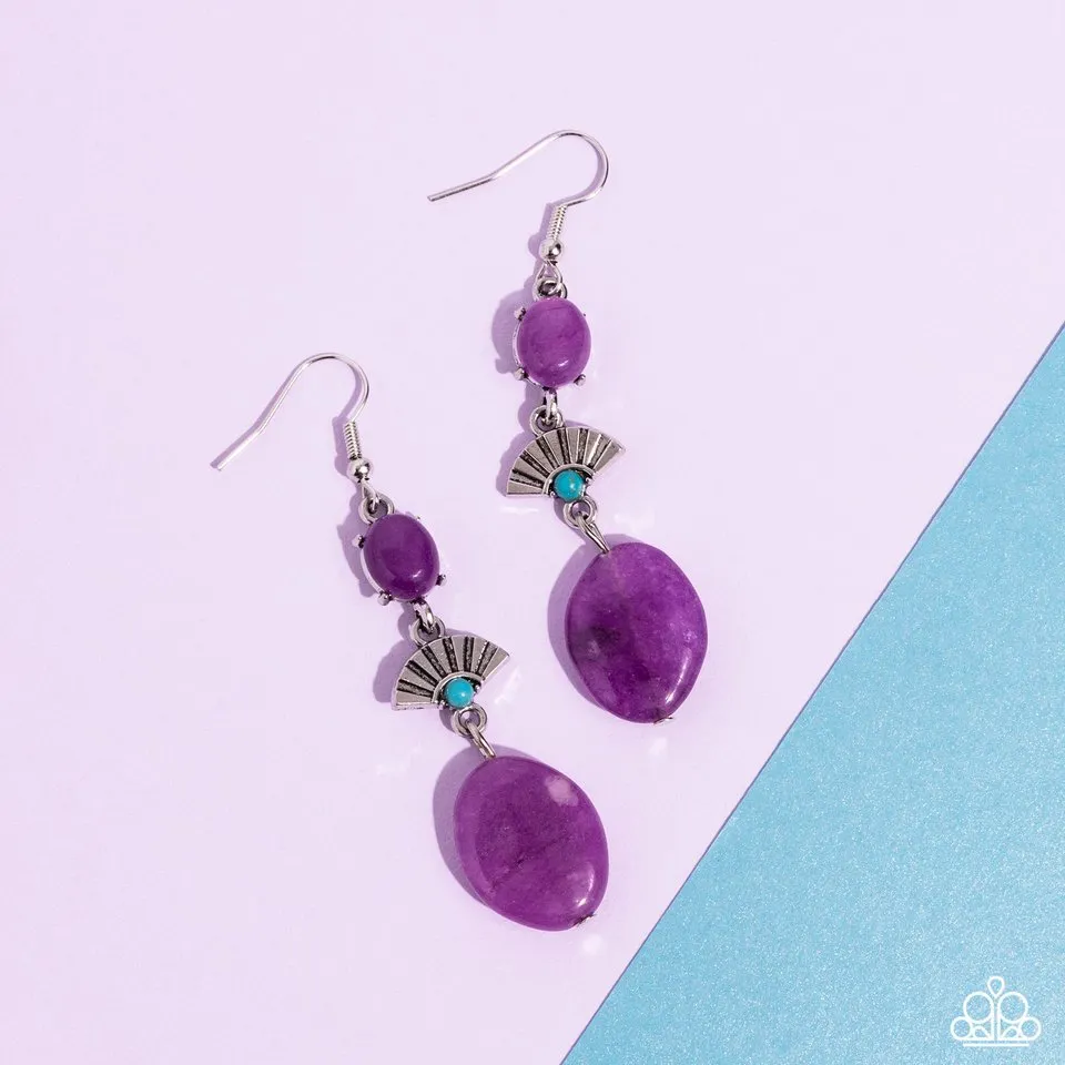 Paparazzi Earring ~ Creative Cascade - Purple