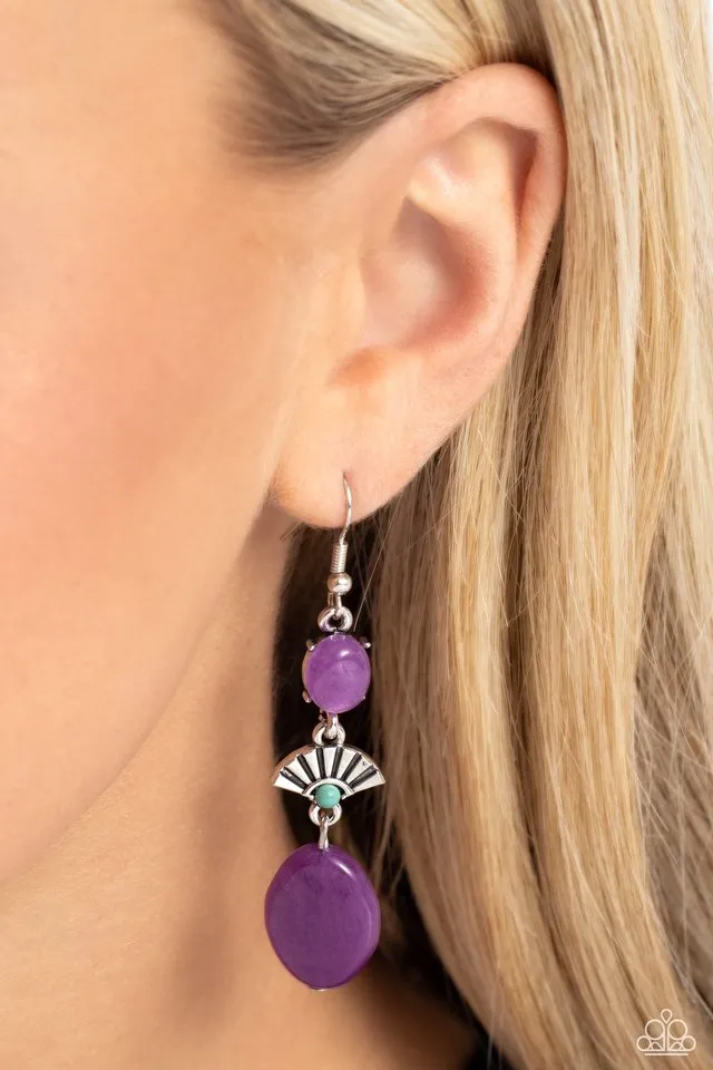 Paparazzi Earring ~ Creative Cascade - Purple