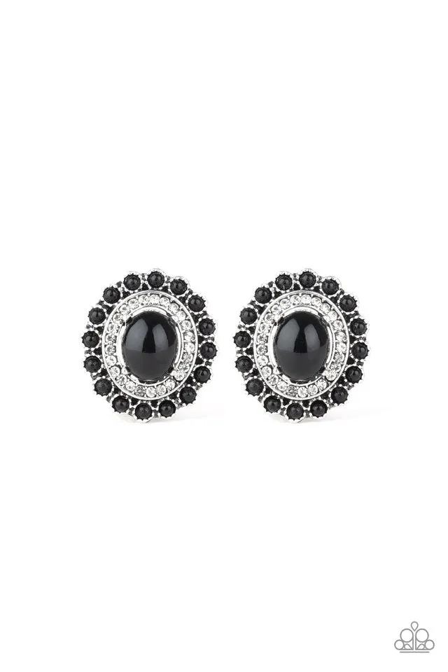 Paparazzi Earring ~ Floral Flamboyance - Black