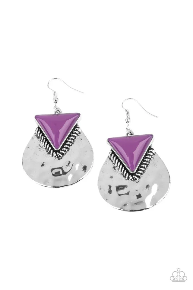 Paparazzi Earring ~ Road Trip Treasure - Purple