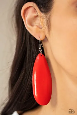 Paparazzi Earring ~ Tropical Ferry - Red