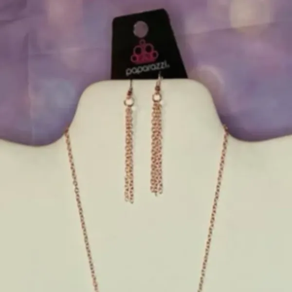 Paparazzi Marrakesh Mystery Copper Necklace & Earrings Set