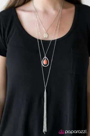 Paparazzi Necklace ~ Fire and Rain - Orange