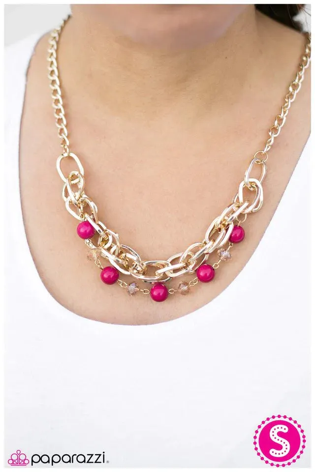 Paparazzi Necklace ~ Luck Be A Lady - Pink