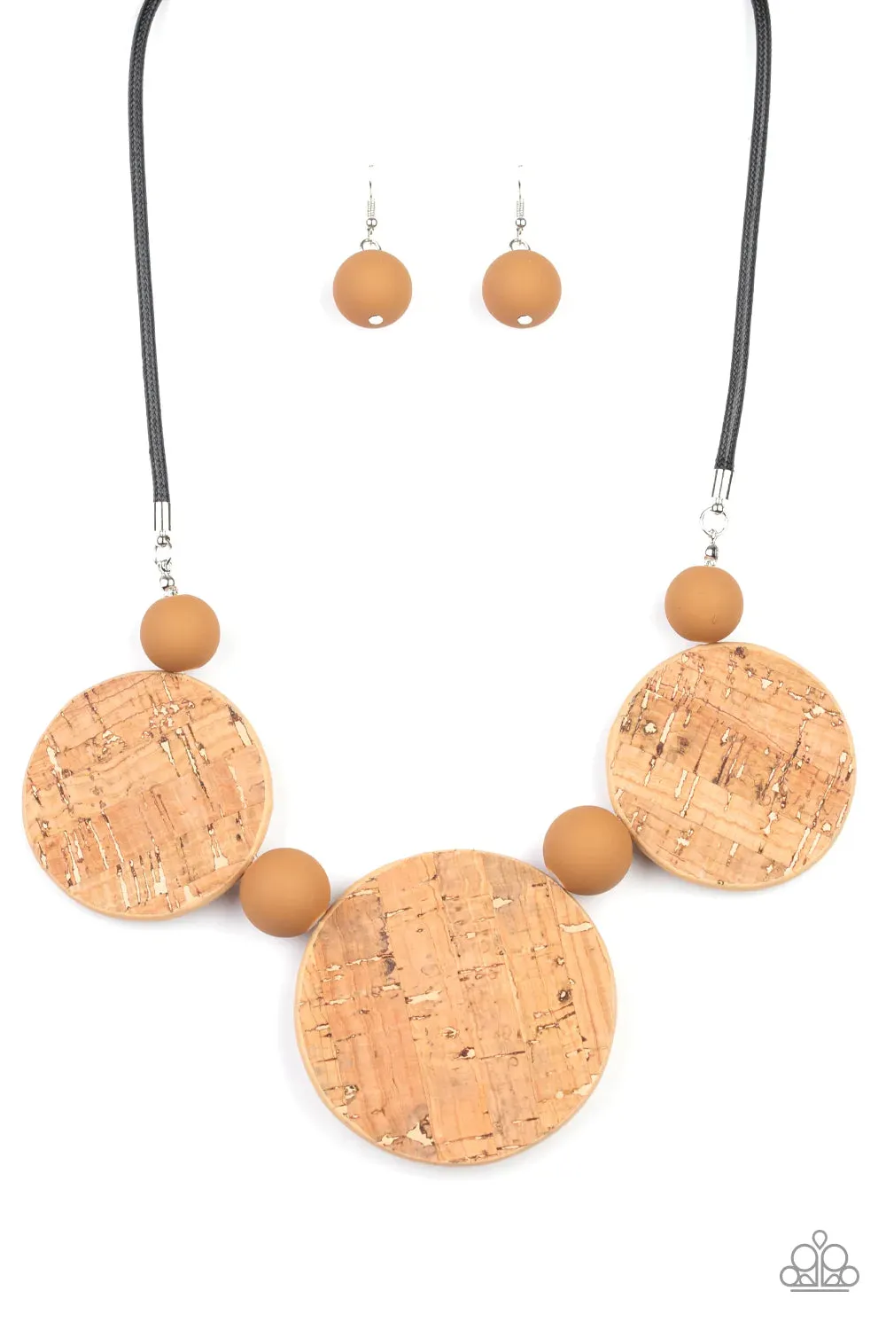 Paparazzi Necklace ~ Pop The Cork - Brown