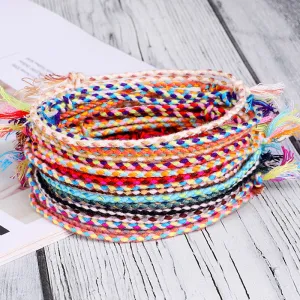 Ping An Buckle Four-strand Colorful Text And Play Line Bracelet