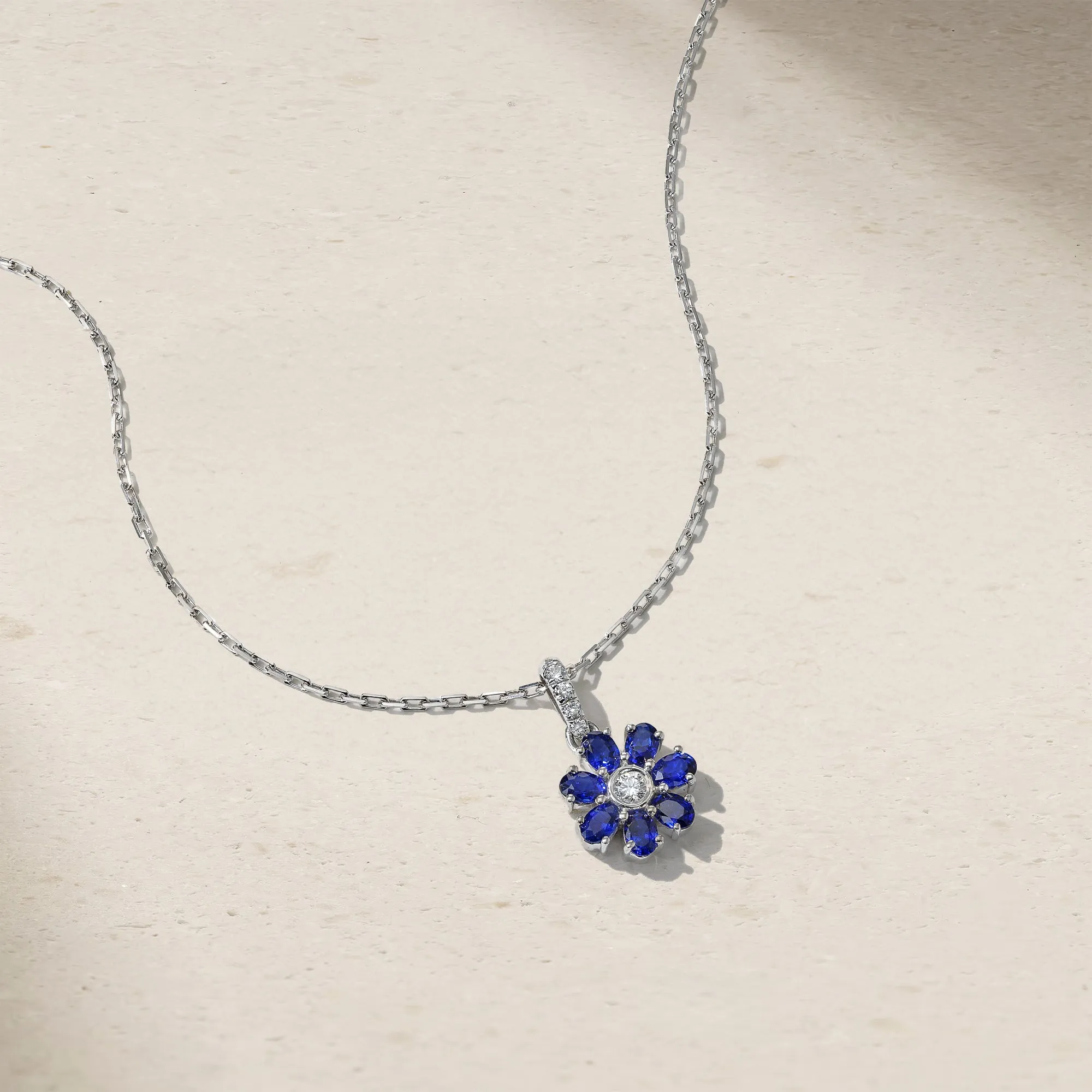 Pinwheel Blossom Sapphire Pendant