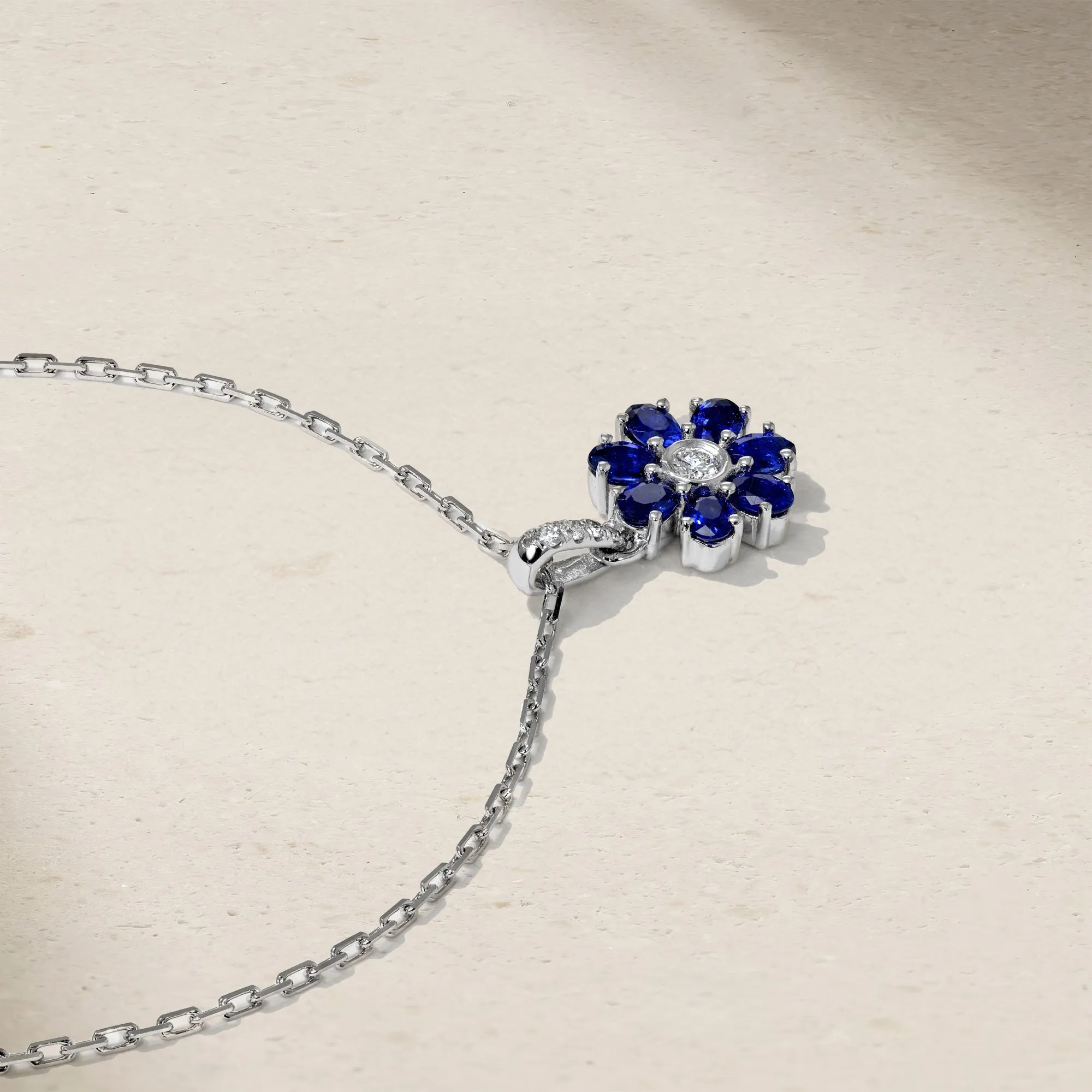 Pinwheel Blossom Sapphire Pendant