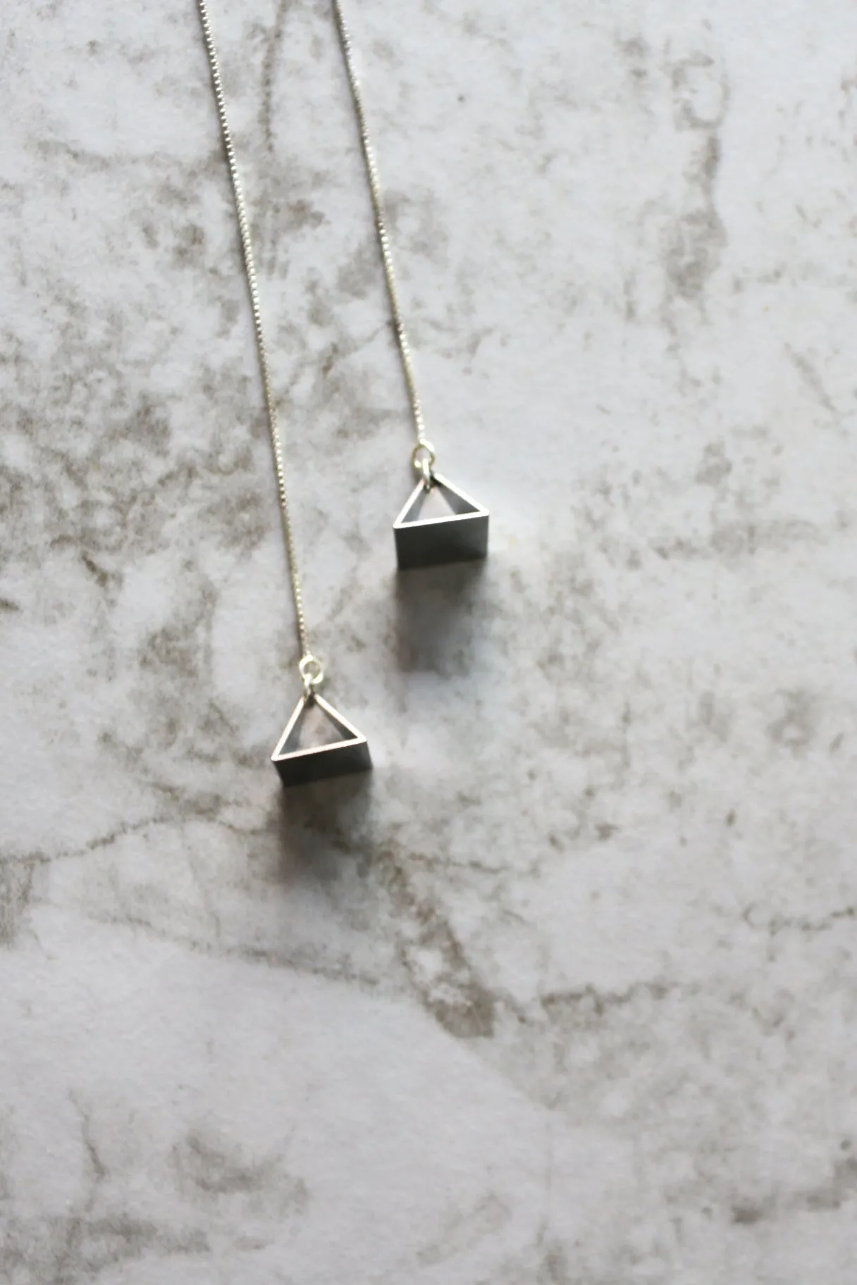 Power Pair // Pyramid Threader Earring, Gold Filled or Sterling Silver Dangle Earrings // BH-E019