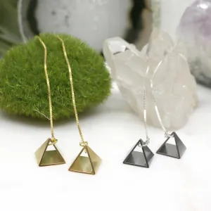 Power Pair // Pyramid Threader Earring, Gold Filled or Sterling Silver Dangle Earrings // BH-E019