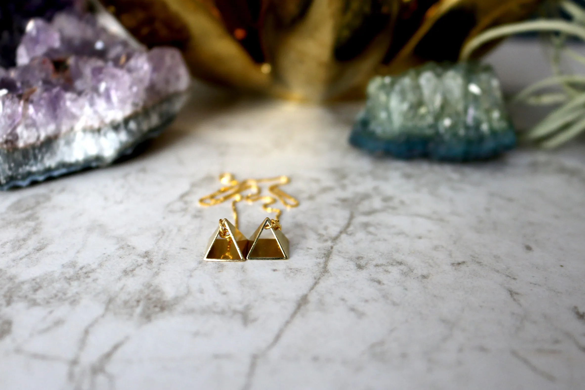 Power Pair // Pyramid Threader Earring, Gold Filled or Sterling Silver Dangle Earrings // BH-E019