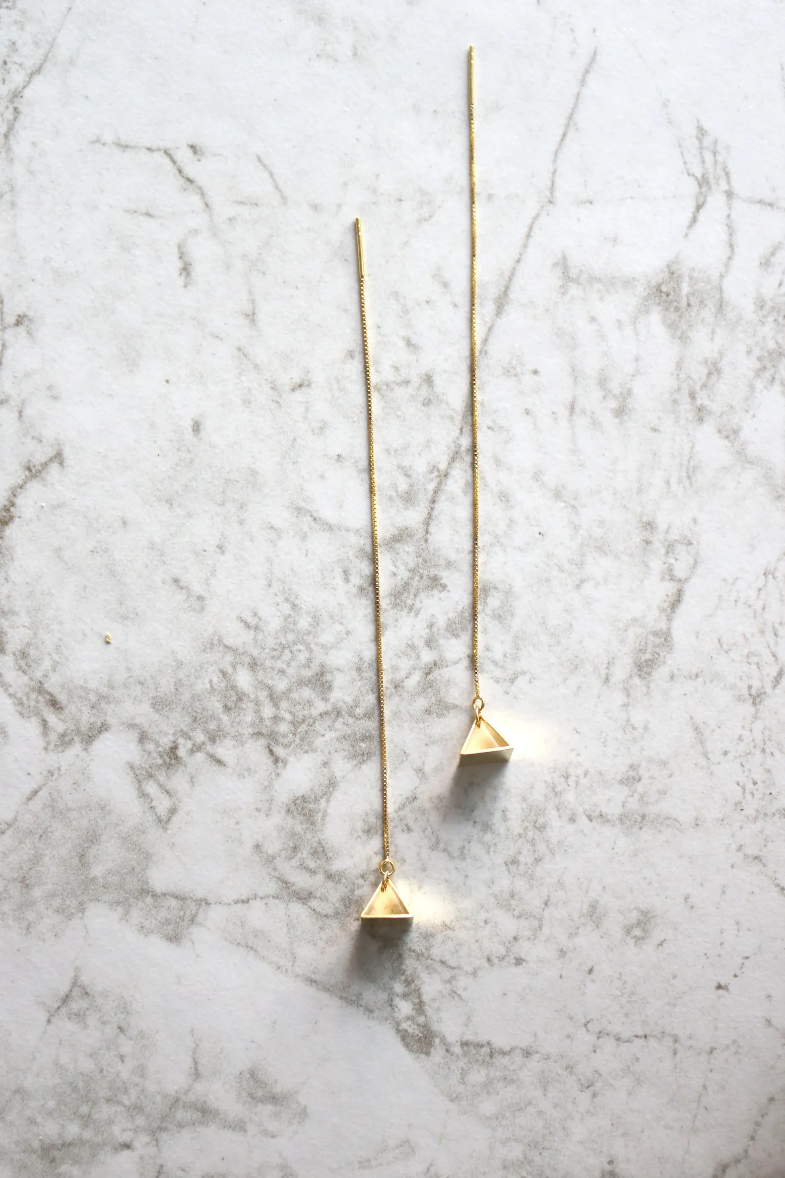 Power Pair // Pyramid Threader Earring, Gold Filled or Sterling Silver Dangle Earrings // BH-E019