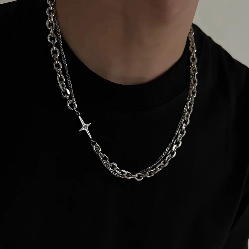 "Cross Double-Layered" Necklaces