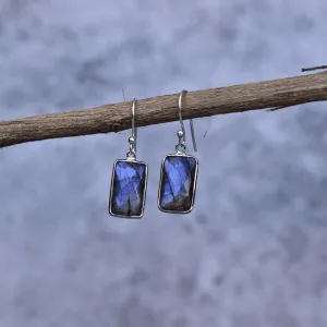 Rectangular Strength - Labradorite Earrings