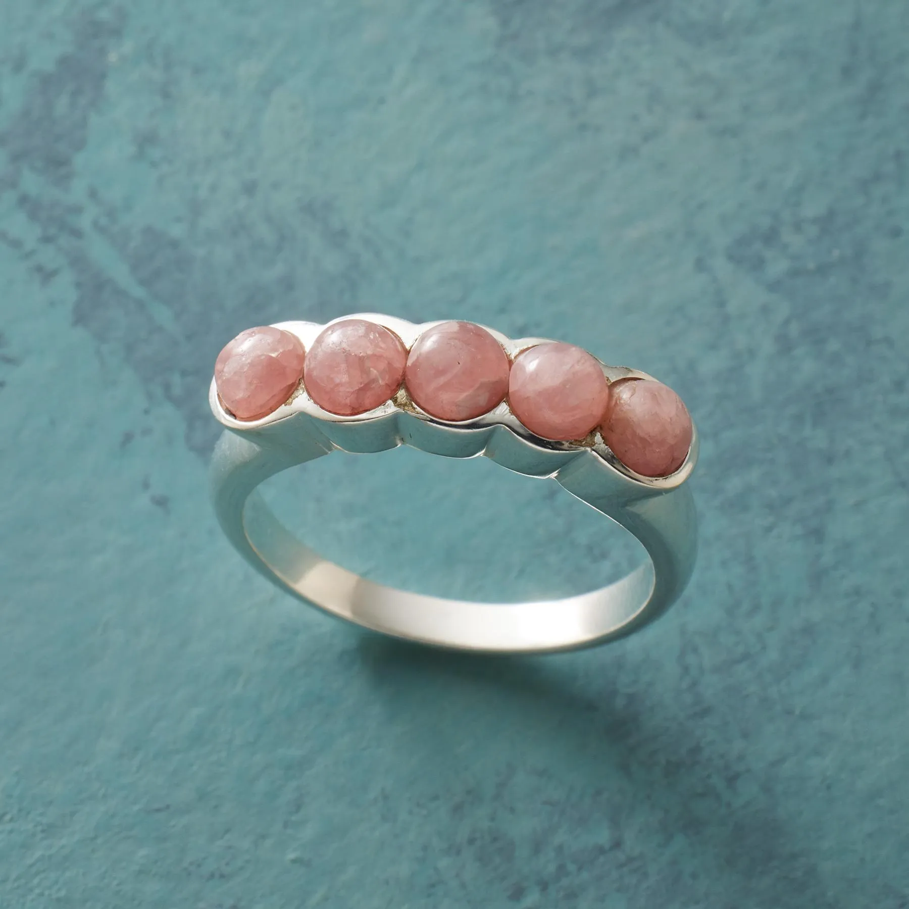 Resonating Rhodochrosite Ring