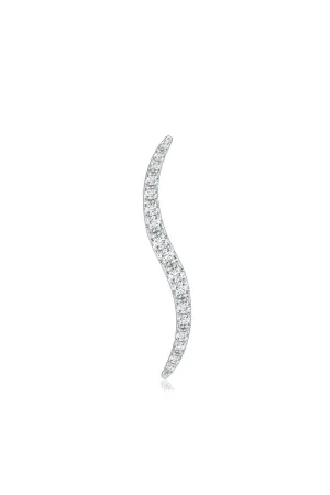 Shangri-La Brushstroke 14k Gold and Diamond Brooch