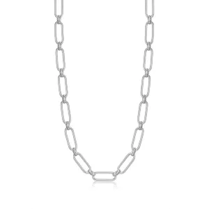 Silver Cable Connect Chunky Chain Necklace