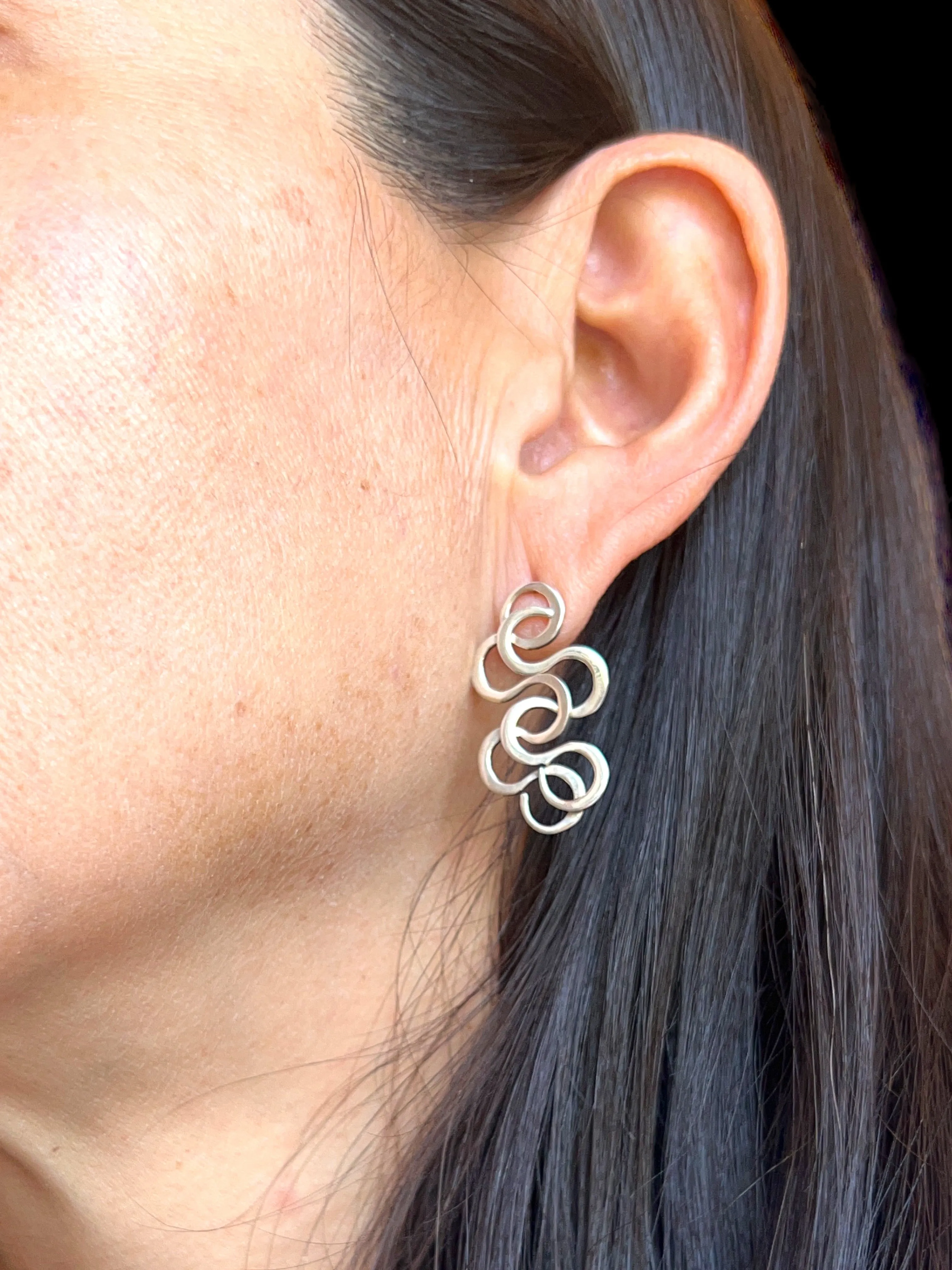 Silver Foam Earrings