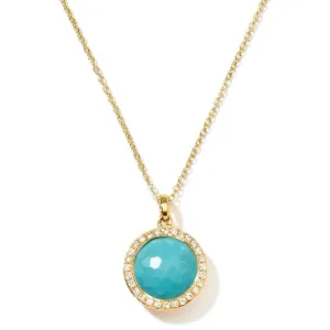 Small Pendant Necklace in 18K Gold with Diamonds