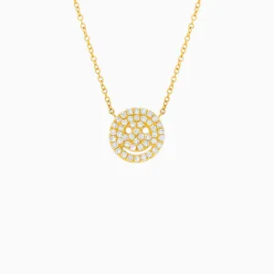 Smiley Face Pave Necklace