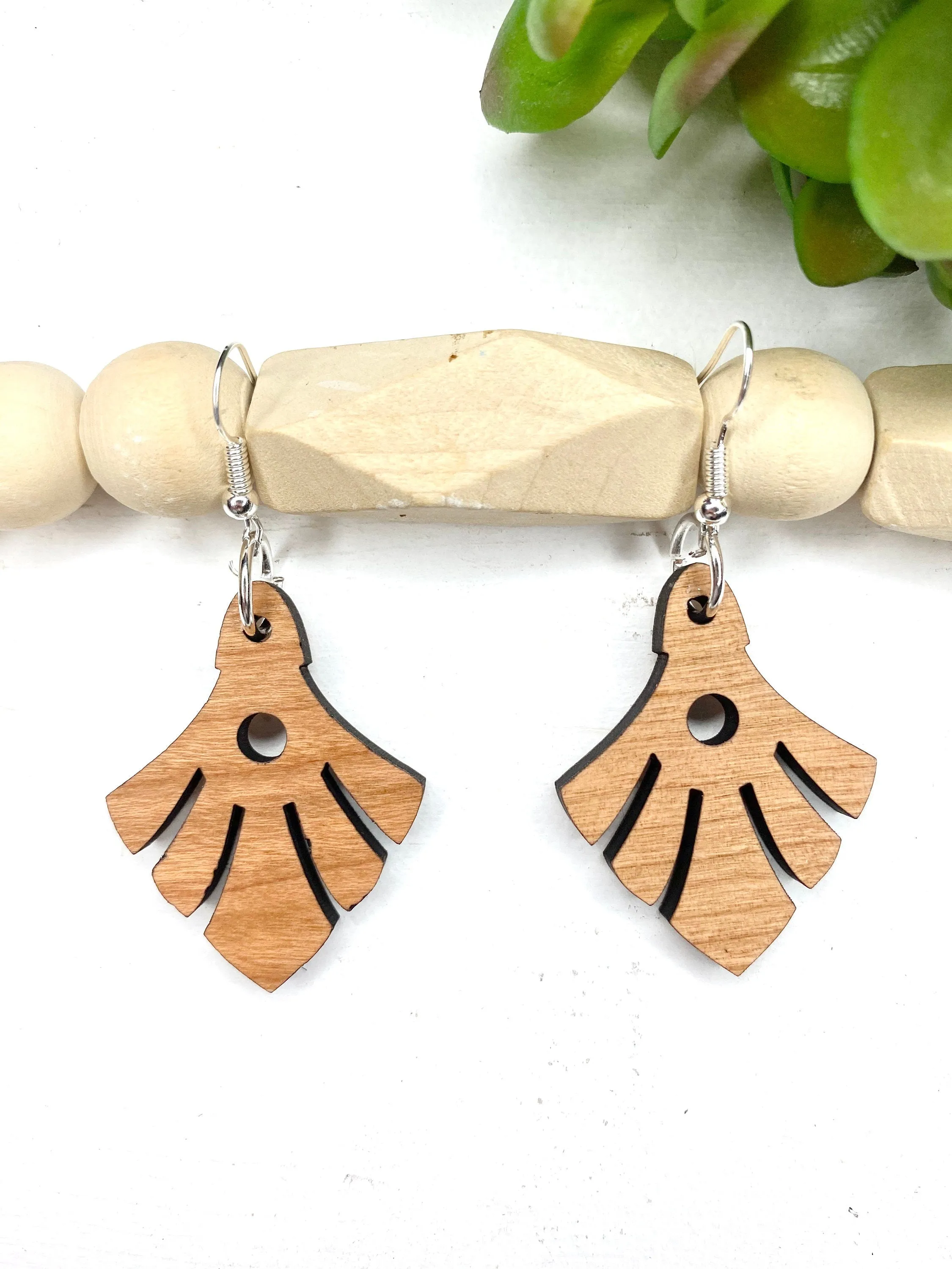 Statement Earrings, Art Nouveau, Art Deco Jewelry, Bohemian Jewelry, Wood Dangle Earrings, Best Friend Gift