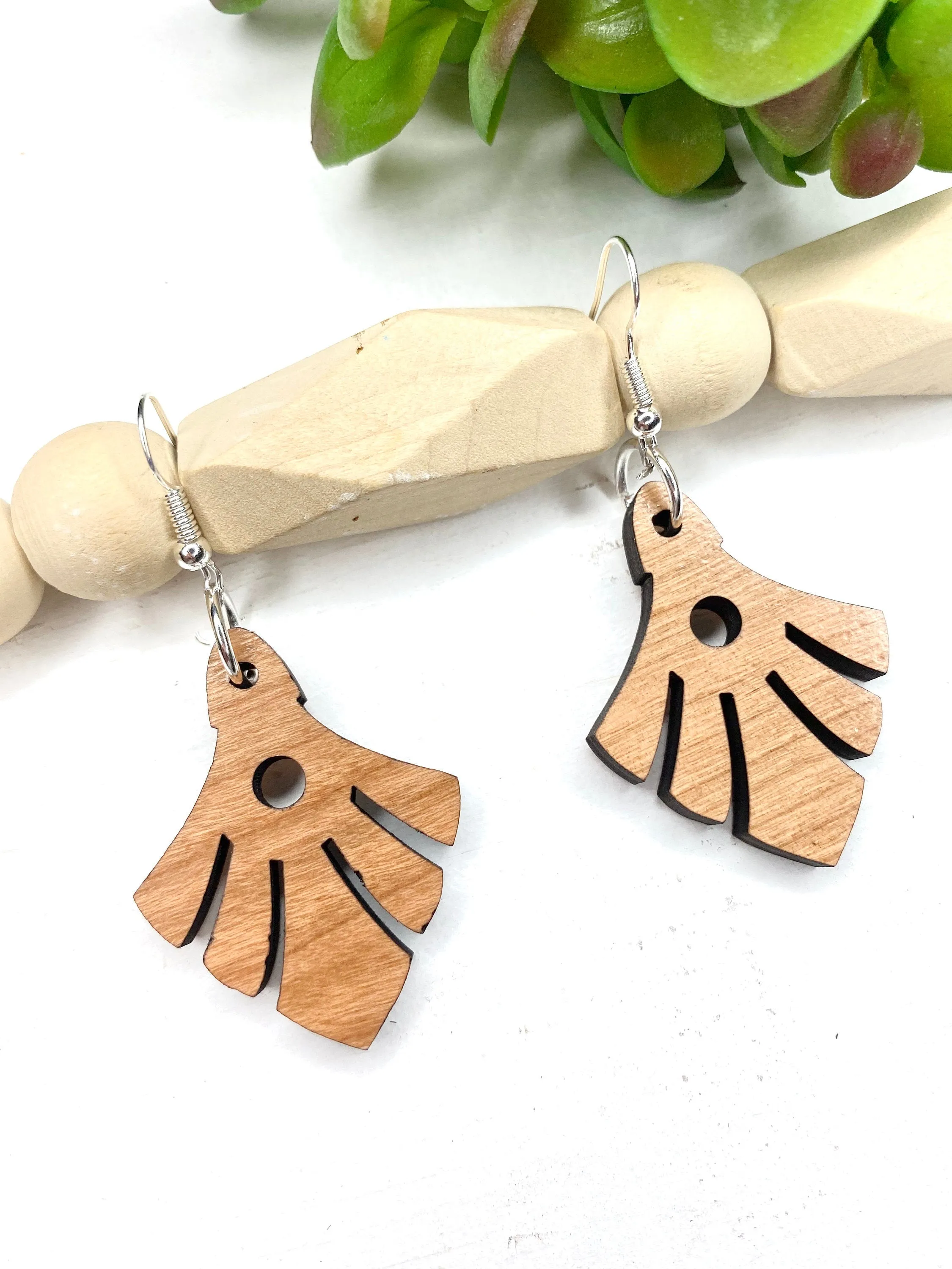 Statement Earrings, Art Nouveau, Art Deco Jewelry, Bohemian Jewelry, Wood Dangle Earrings, Best Friend Gift